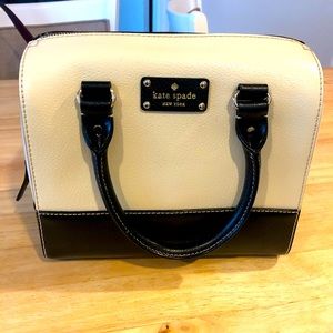 Kate Spade Black Cream Leather Bag